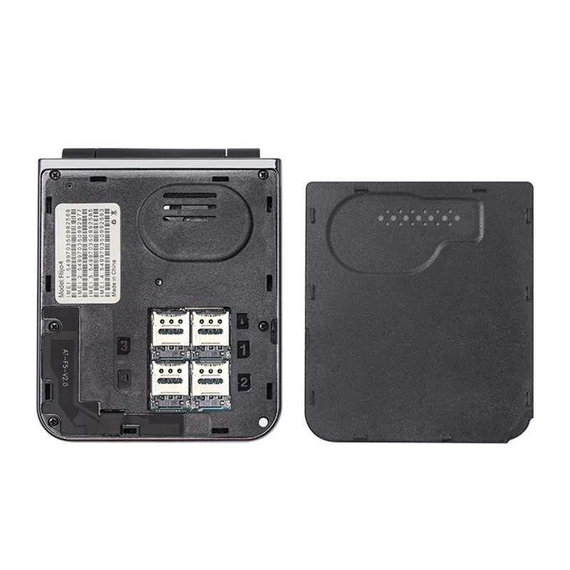 F265 2.55 Inches Cell Phone 4 SIM Cards Keypad Folding Mobile Phone - Purple / Language Pack 4