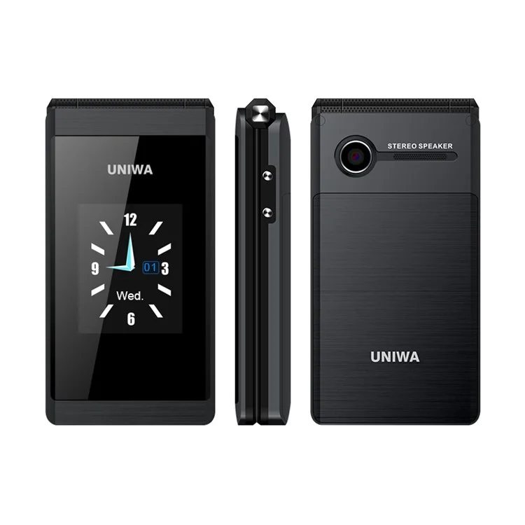 UNIWA X28 2.8-Inch Dual-Screen Display 2G Bar Phone - Black / Language Pack A
