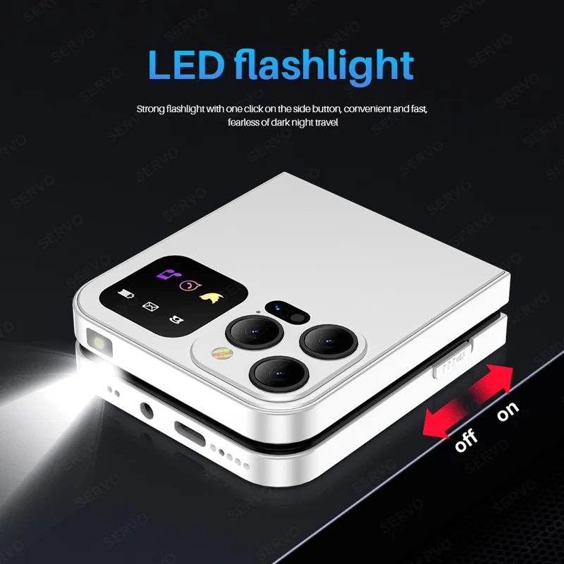 SERVO A50 Pro Dual SIM Flip 2G Bar Phone for Seniors - Yellow / Language 1