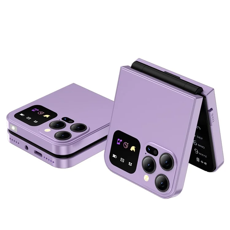 SERVO A50 Pro Dual SIM Flip 2G Bar Phone for Seniors - Purple / Language 1