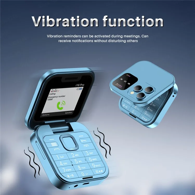 Miniphone SERVO i16 Pro - Dual SIM 2G 32MB+32MB Flip Foldable Phone - Gold