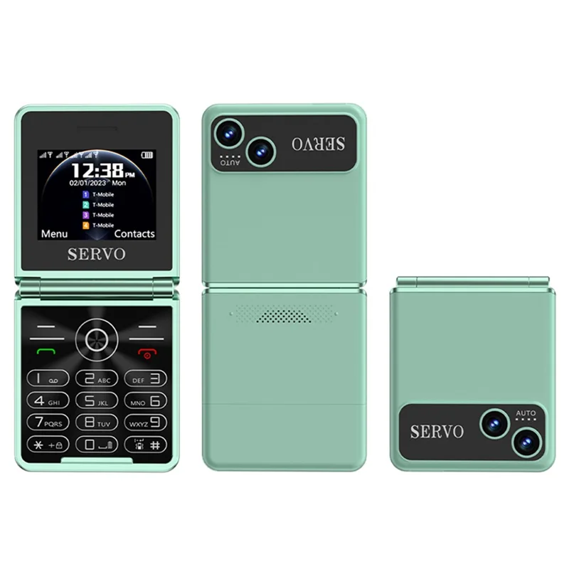 SERVO IP15 Flip Складной 2G-телефон с экраном 2,4 дюйма HD - зеленый / Язык 1