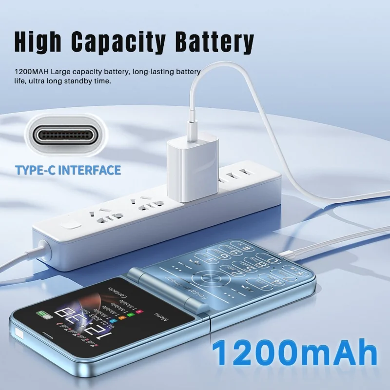 SERVO Flilo7 Quad SIM Flip Foldable 2G Phone for Elderly - Black