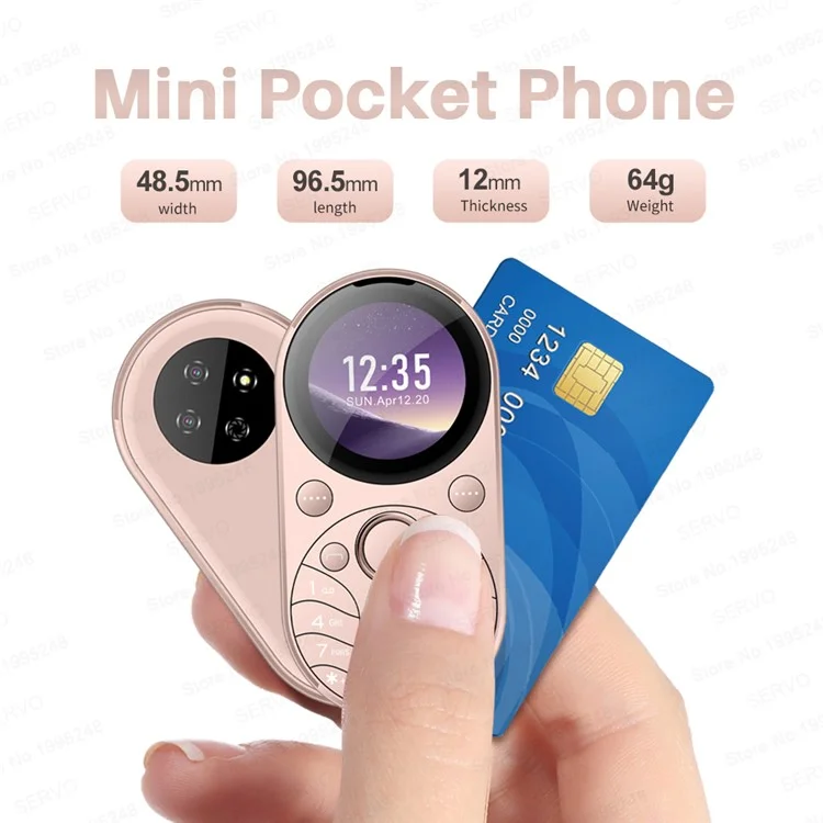 SERVO i15 Mini Dual SIM Miniature Circular 2G Feature Phone - Green