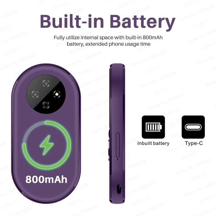 SERVO i15 Mini Dual SIM Miniature Circular 2G Feature Phone - Green