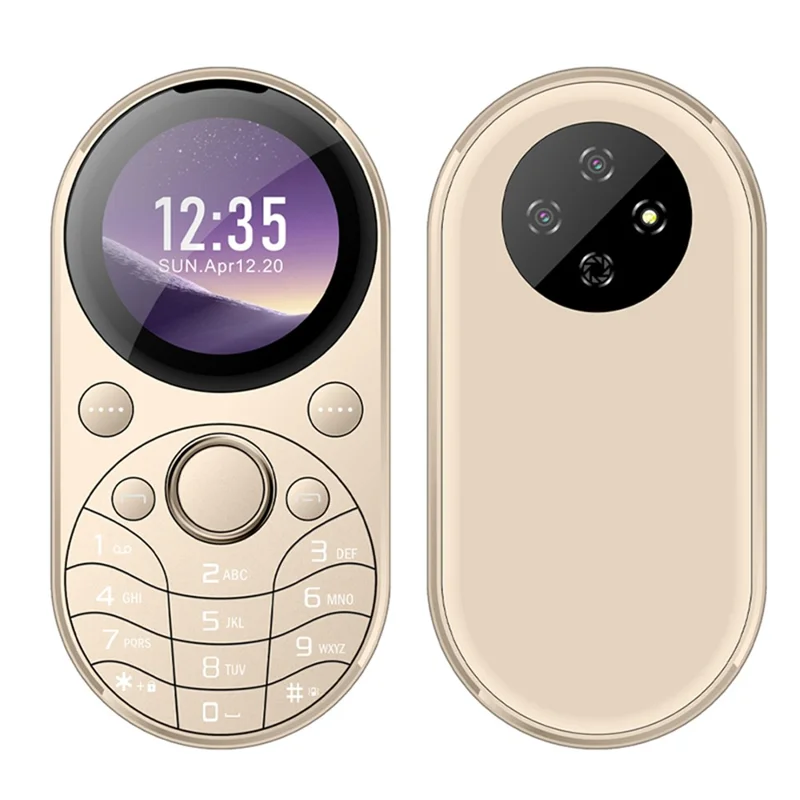 SERVO i15 Mini Dual SIM Miniatura Telefone Celular Circular 2G - Dourado
