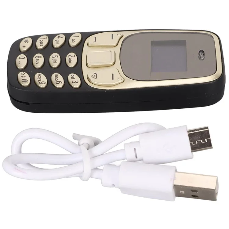 BM10 Dual SIM 0.66-inch Mini Mobile Phone 2G GSM Cellphone with Ear Hook - Black Gold