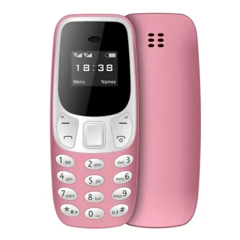 BM10 Dual SIM 0.66-inch Mini Mobile Phone 2G GSM Cellphone with Ear Hook - Pink