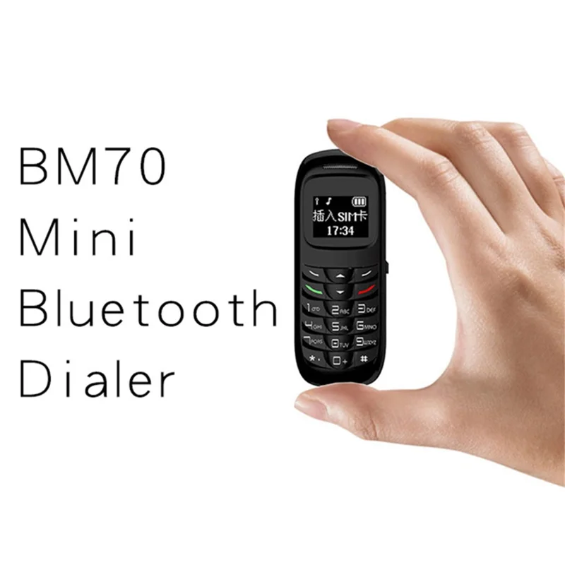 BM70 Dual SIM 0.66-inch Mini Bar Phone 2G GSM Mobile Phone - Blue