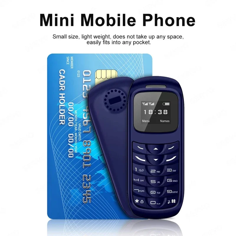 BM70 Dual SIM 0.66-inch Mini Bar Phone 2G GSM Mobile Phone - Blue