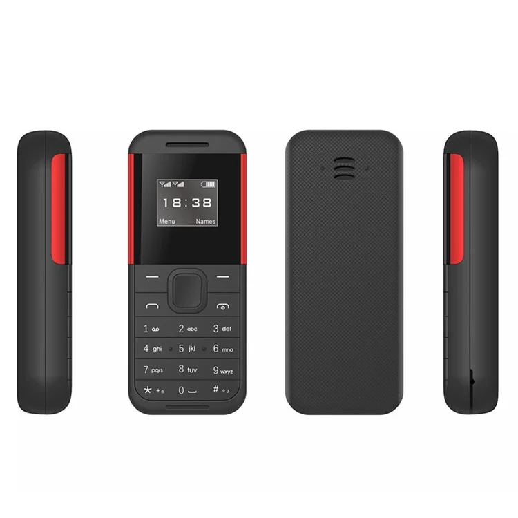 BM222 0.66 Pulgadas Mini Dual SIM Teléfono en Espera Barra Portátil Teléfono - Negro / Rojo