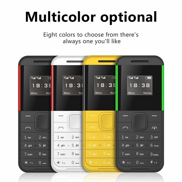 BM222 0.66 Pulgadas Mini Dual SIM Teléfono en Espera Barra Portátil Teléfono - Negro / Rojo