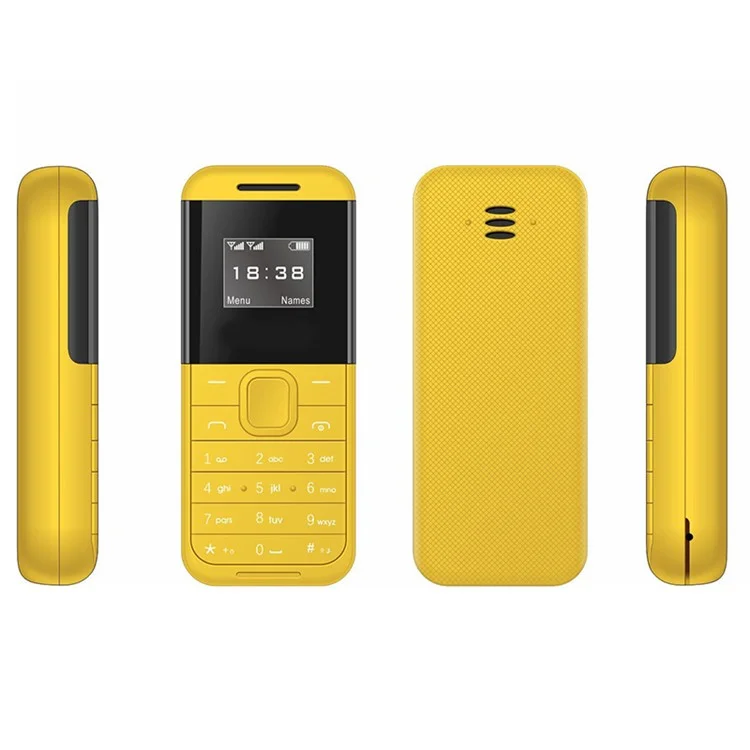 BM222 0.66-Inch Mini Dual SIM Standby Phone Portable Bar Phone - Yellow