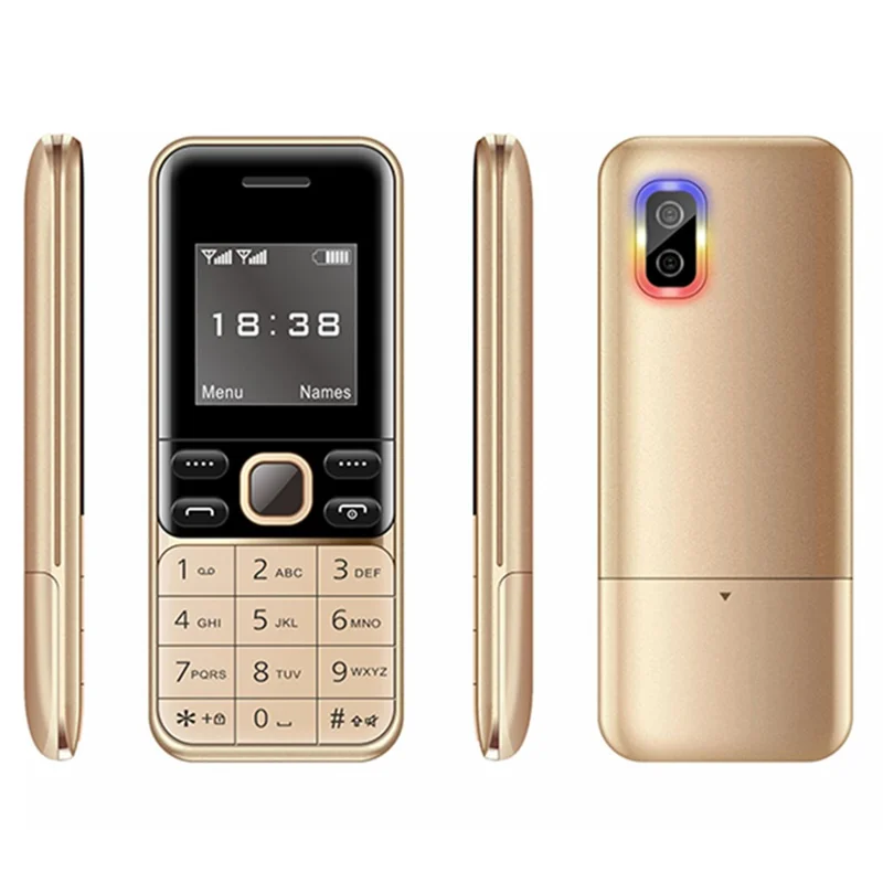BM333 1.54-Inch Dual SIM Standby Cell Phone Portable Mini Bar Phone - Gold