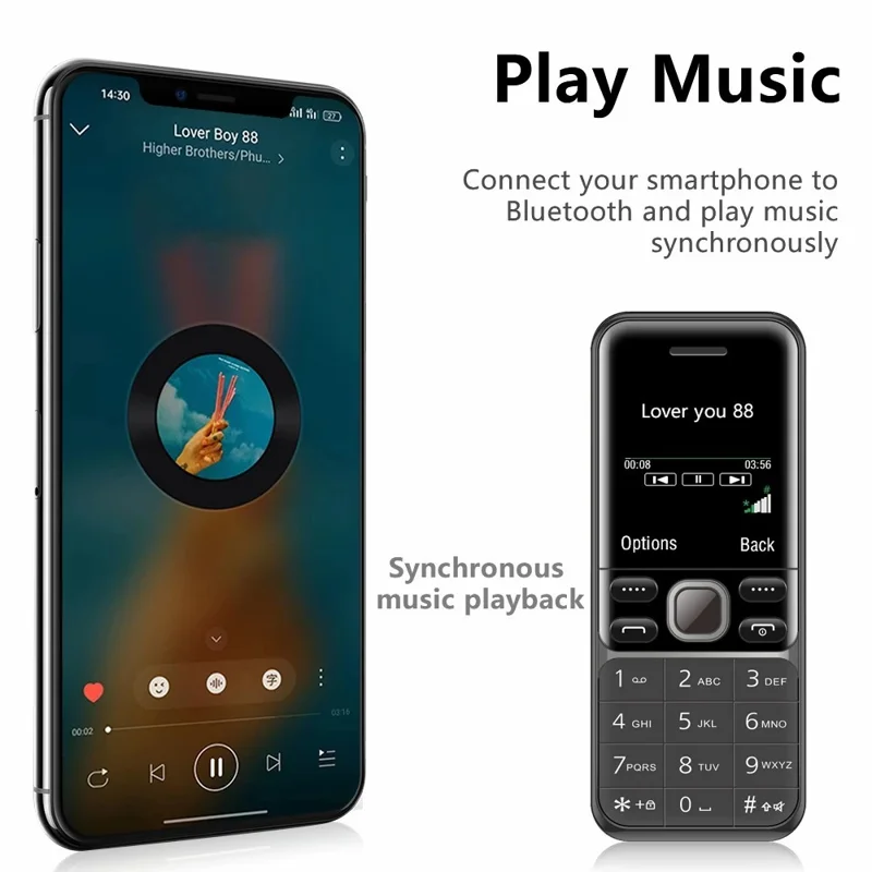 BM333 1.54-Inch Dual SIM Standby Cell Phone Portable Mini Bar Phone - Blue