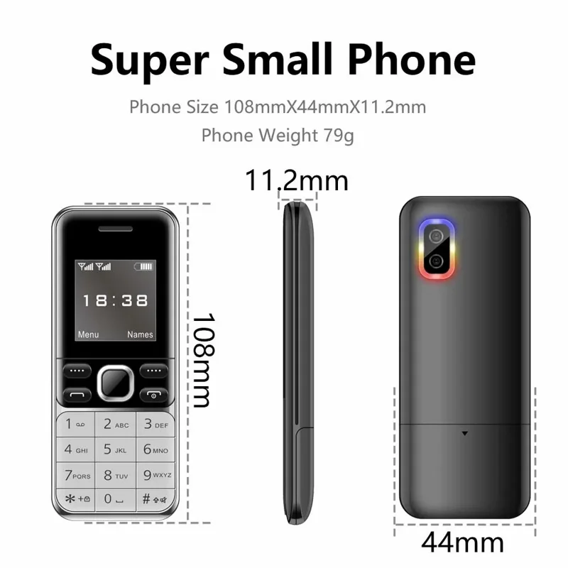 BM333 1.54-Inch Dual SIM Standby Cell Phone Portable Mini Bar Phone - Blue