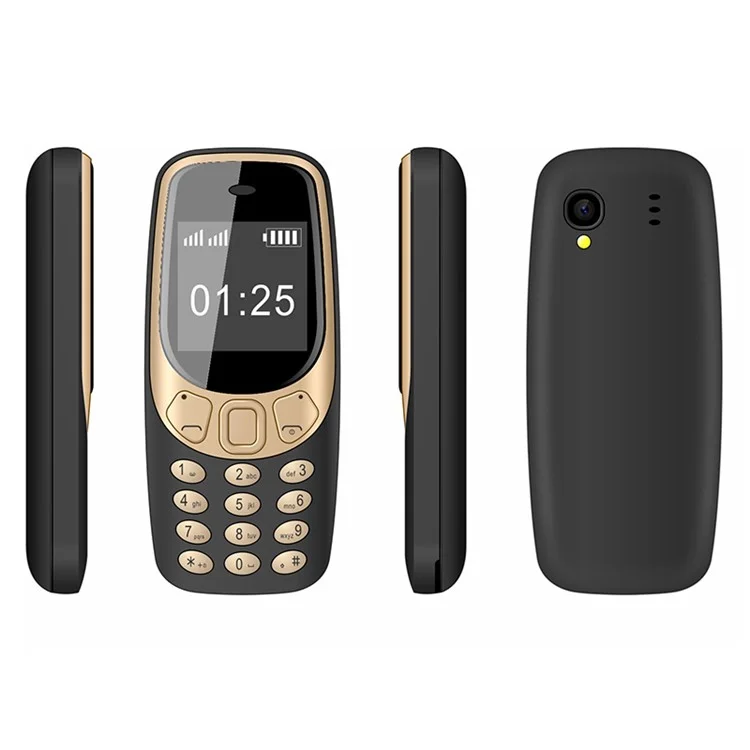 Q3308 1.33 pulgadas Mini Triple SIM Standby 2G Bar Phone - Negro