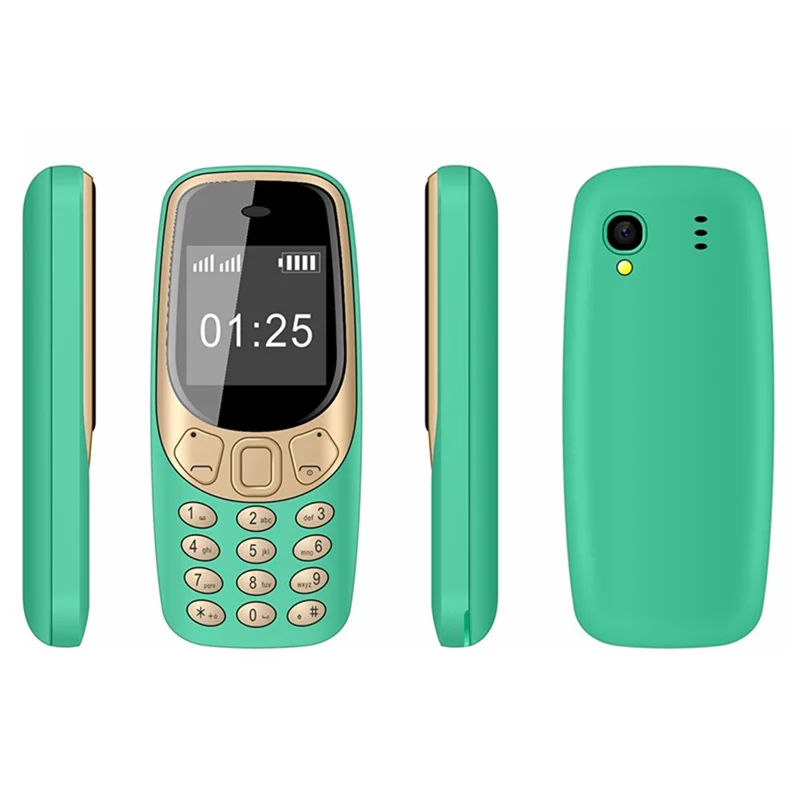 Q3308 1.33-Inch Mini Triple SIM Standby 2G Bar Phone - Mint Green