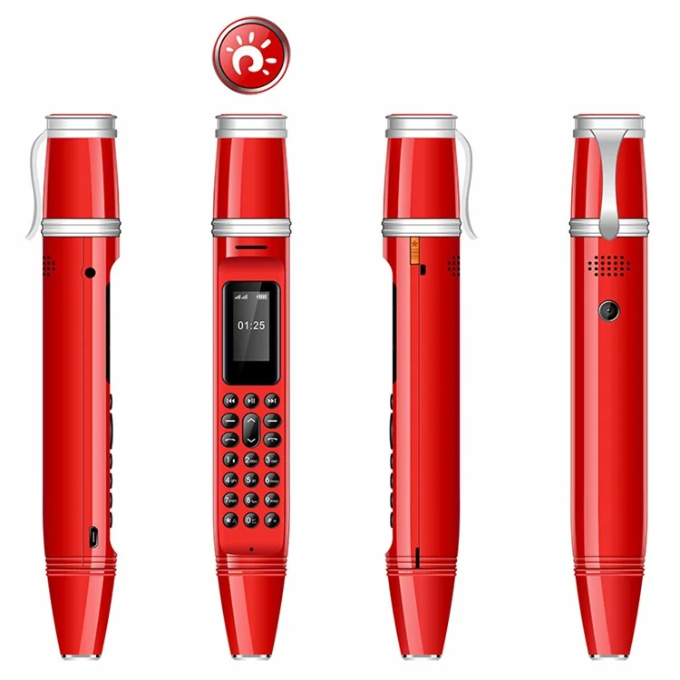 BM111 0.96-inch Pen Shape Mini Cellphone Dual SIM Dual Standby Mobile Phone - Red