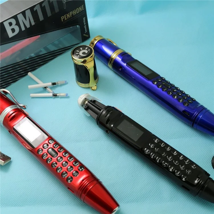 BM111 0.96-inch Pen Shape Mini Cellphone Dual SIM Dual Standby Mobile Phone - Red