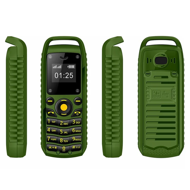 B25 Dual-SIM Mini Bar Phone 0.66-inch Screen 2G GSM Mobile Phone - Green