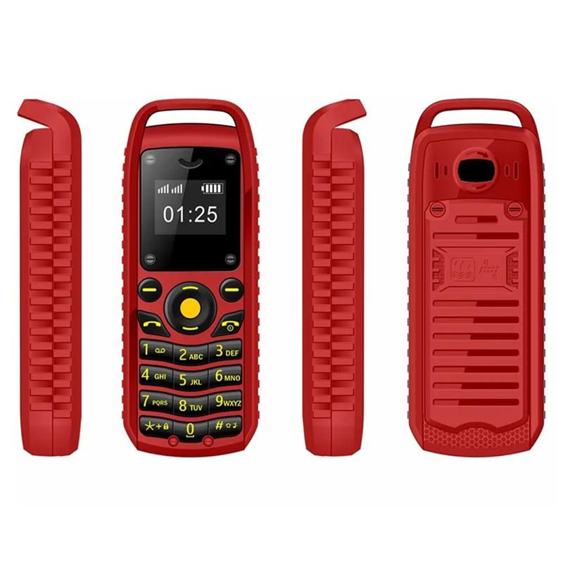 B25 Dual-SIM Mini Bar Phone 0.66-inch Screen 2G GSM Mobile Phone - Red