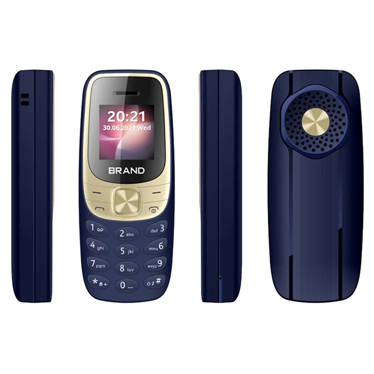 BM35 2G 0.66-Inch Mini Dual SIM Standby Slim Cell Phone - Blue / Gold