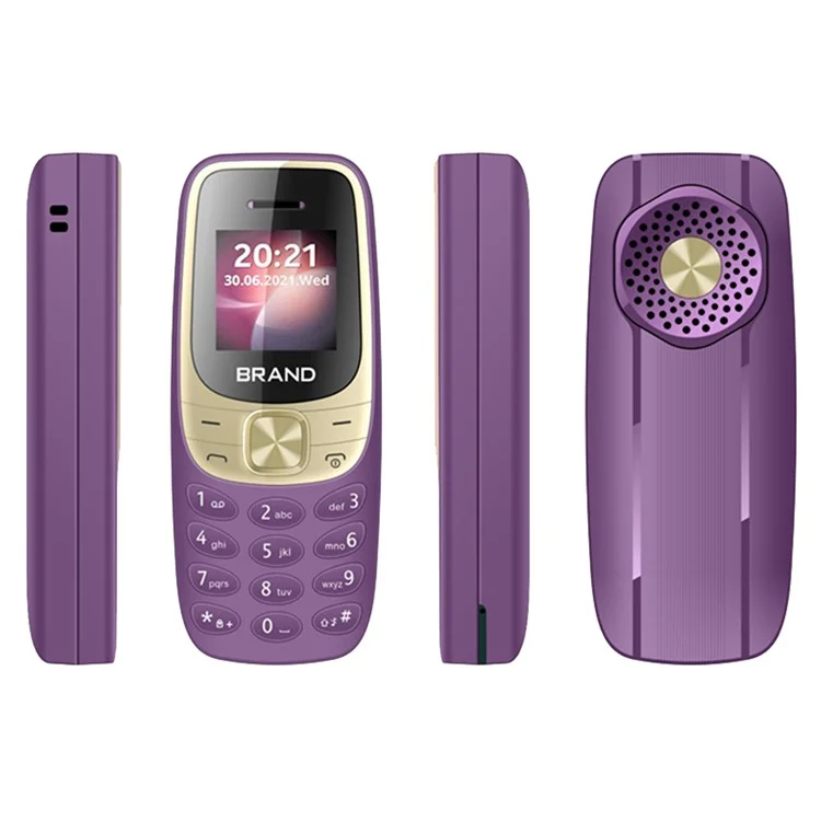 BM35 2G 0.66-Inch Mini Dual SIM Standby Slim Cell Phone - Purple