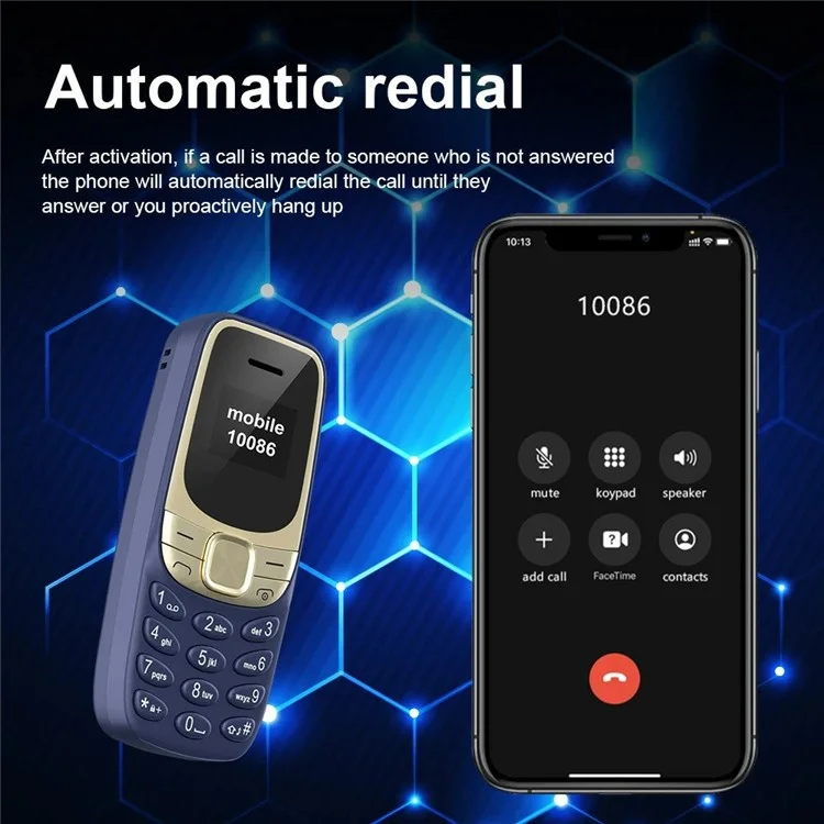 BM35 2G 0.66-Inch Mini Dual SIM Standby Slim Cell Phone - Purple