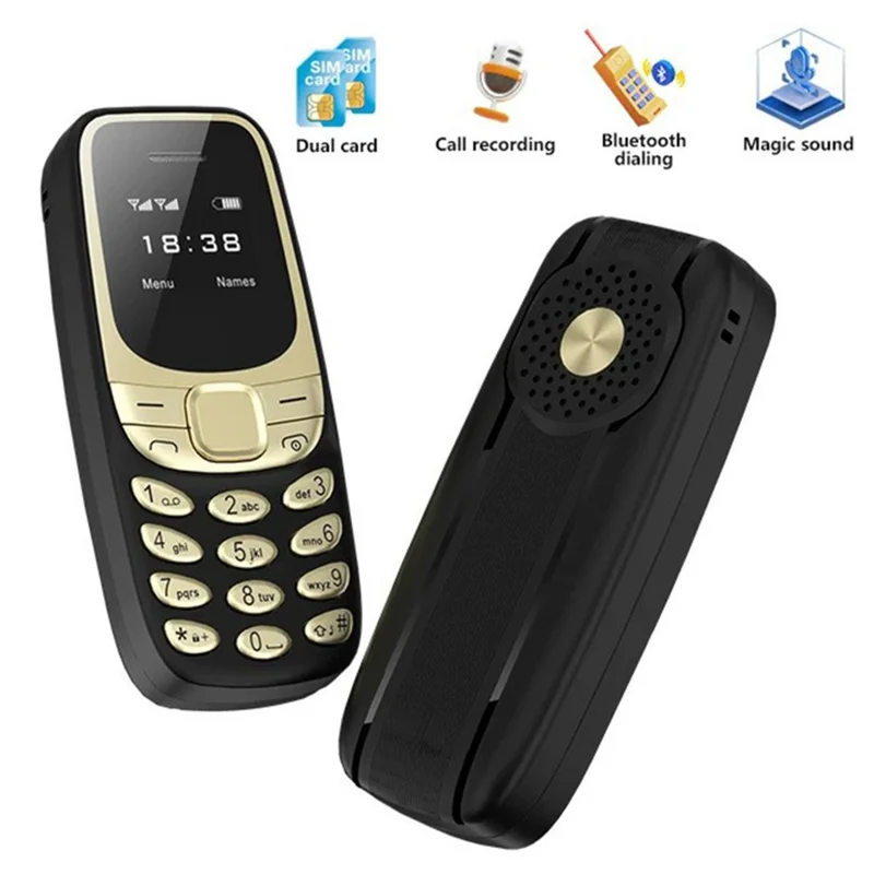 BM35 2G 0.66-Inch Mini Dual SIM Standby Slim Cell Phone - Black / White