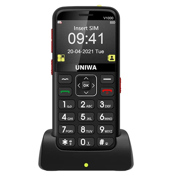 UNIWA V1000 4G 2.31 Pollici Grandi Pulsanti Telefono Cellulare per Anziani Big Button Bar Phone Versione US