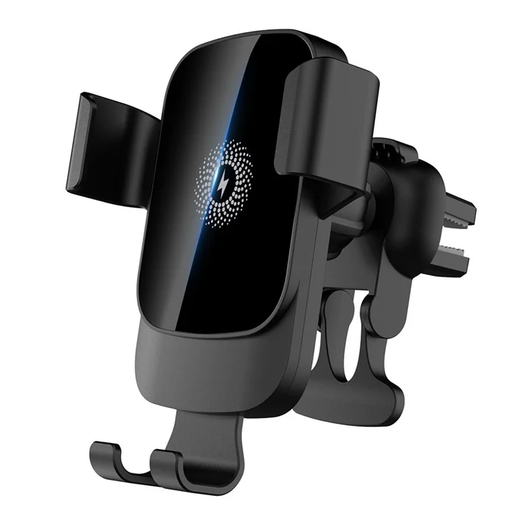 CF96 15W Car Air Vent Qi Wireless Charger Gravity Linkage Vehicle Phone Charging Bracket - Black