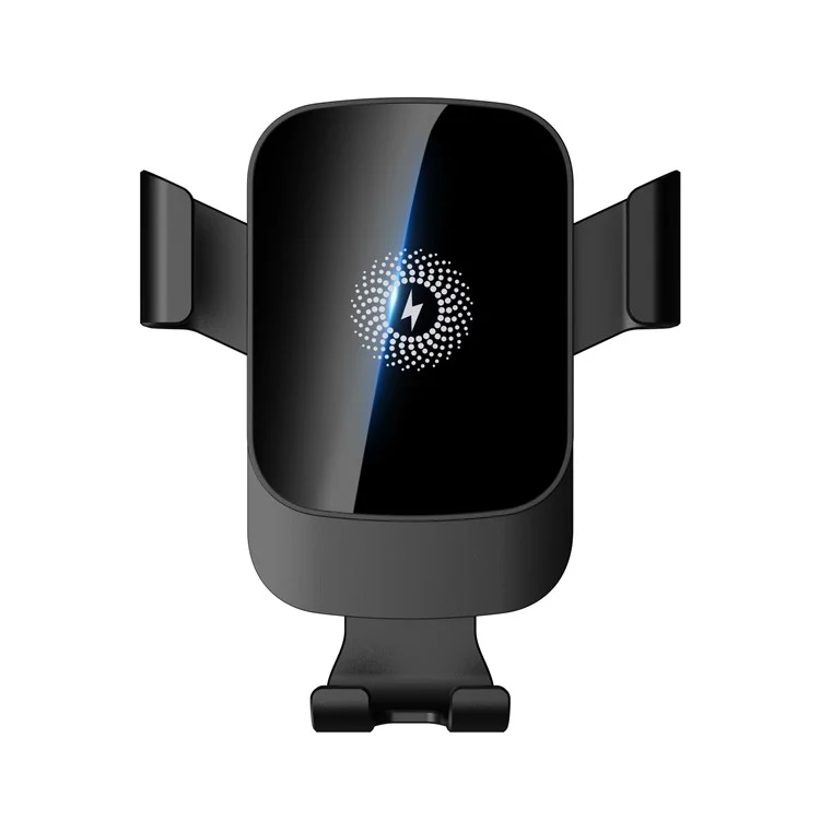 CF96 15W Car Air Vent Qi Wireless Charger Gravity Linkage Vehicle Phone Charging Bracket - Black