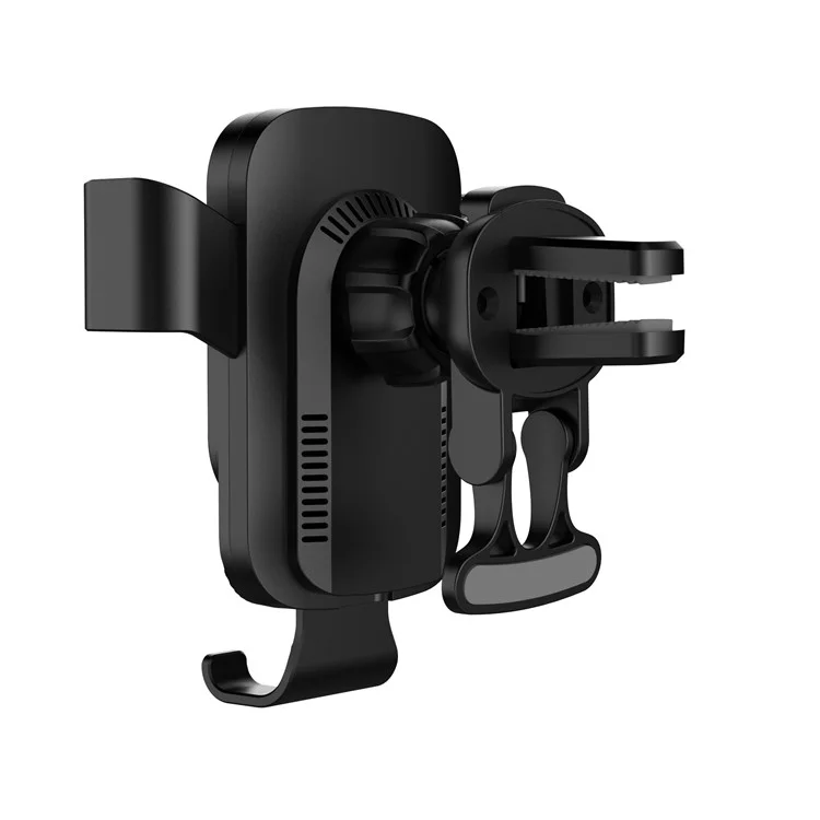 CF96 15W Car Air Vent Qi Wireless Charger Gravity Linkage Vehicle Phone Charging Bracket - Black