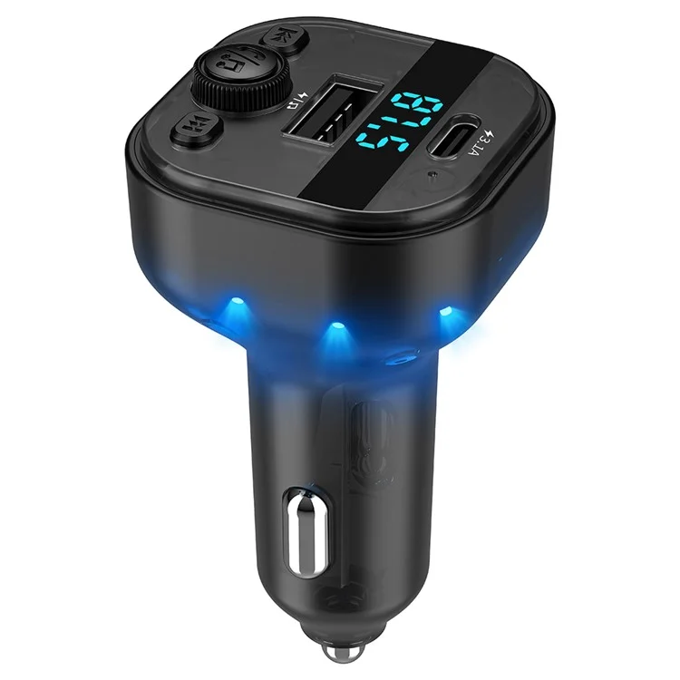 C1 Car Bluetooth-compatible MP3 Player Adapter Hands-free Charging Station with USB+Type-C Ports