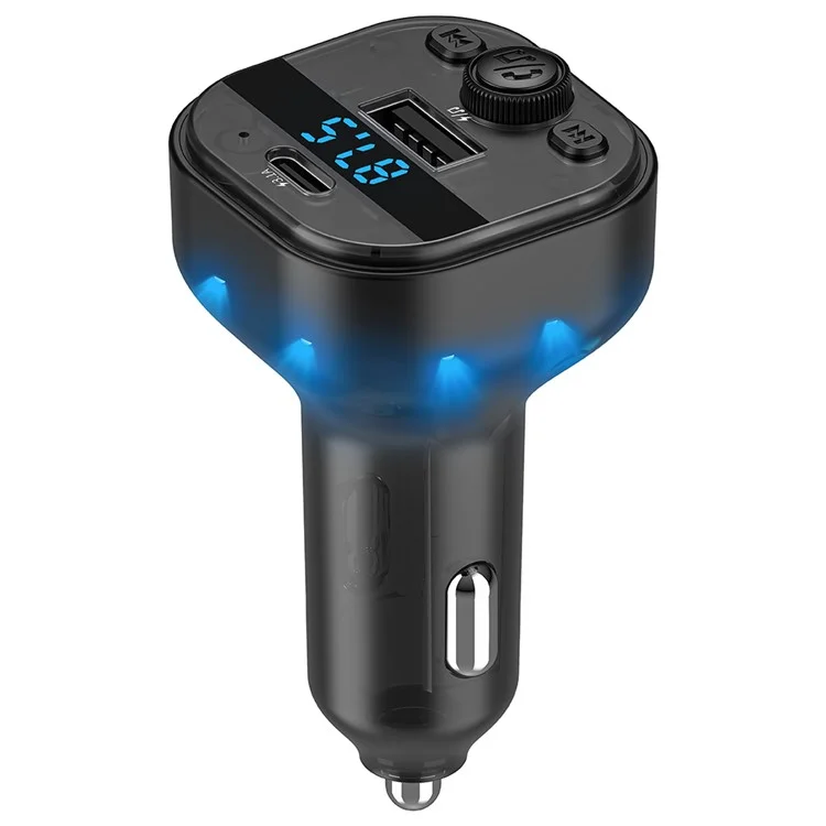 C1 Car Bluetooth-compatible MP3 Player Adapter Hands-free Charging Station with USB+Type-C Ports