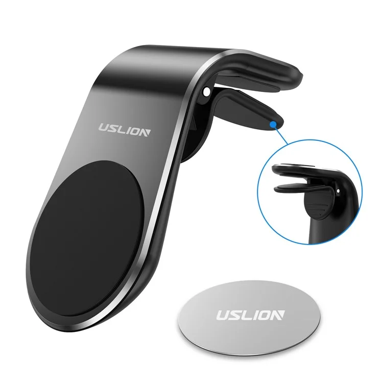 USLION -Auto -Telefonhalter Air Outlet Magnetic Mobiltelefonhalterung - Schwarz