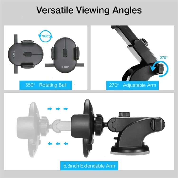 Soporte De Telefonía De Coche De Raxfly Windshield Mount Soporte De Succión Soporte De Soporte