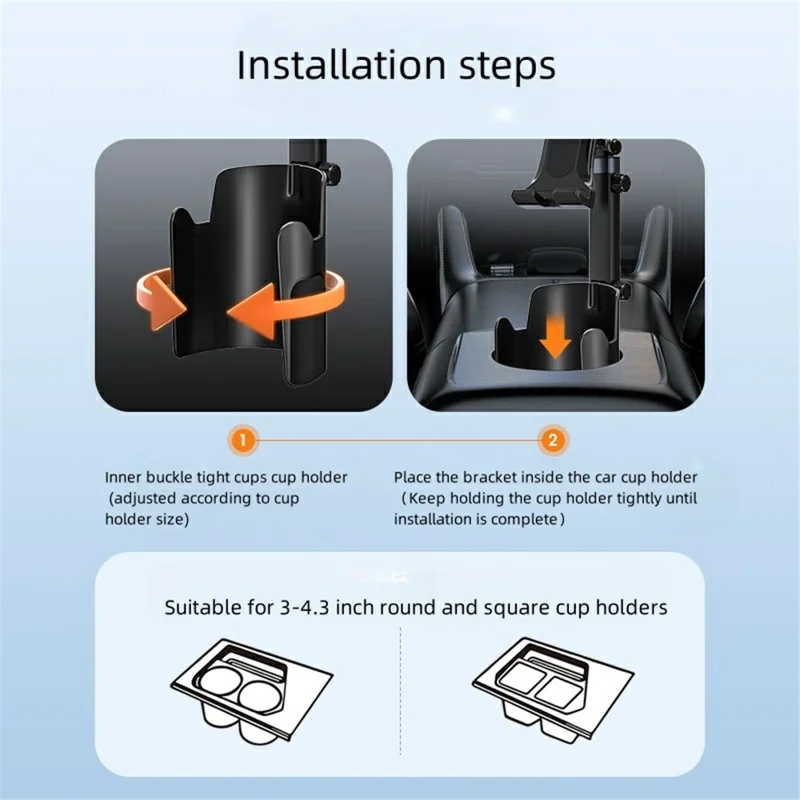 ZY-S10 360 Degree Rotation Car Water Cup Holder Extendable Rod Phone / Tablet Bracket