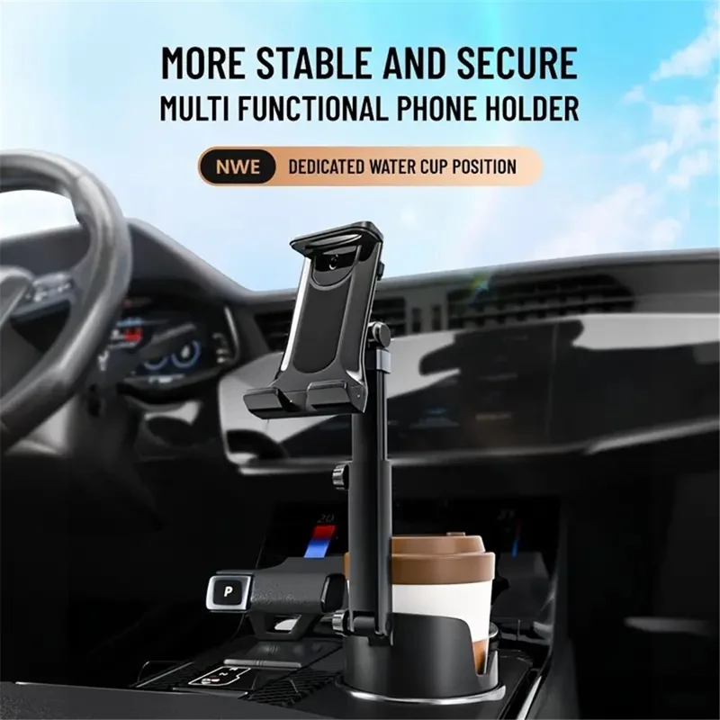 ZY-S10 360 Degree Rotation Car Water Cup Holder Extendable Rod Phone / Tablet Bracket