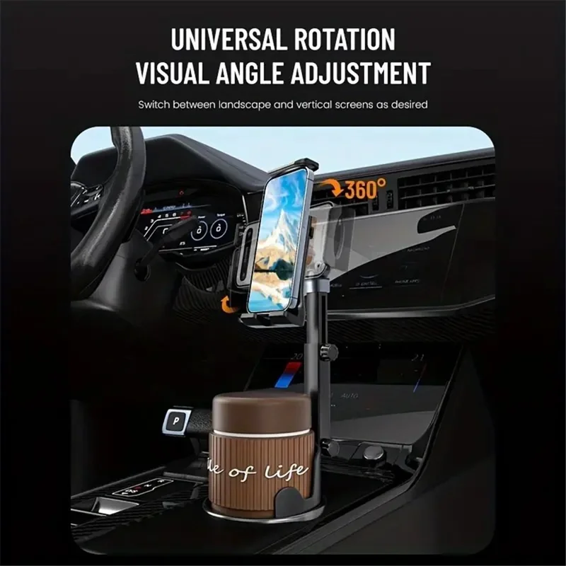 ZY-S10 360 Degree Rotation Car Water Cup Holder Extendable Rod Phone / Tablet Bracket