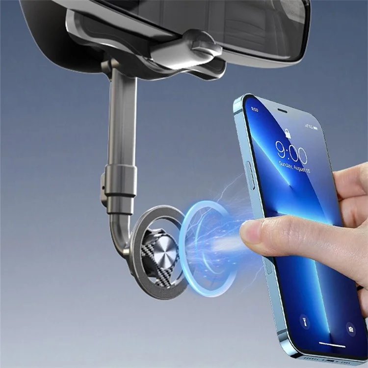 23-H06 Adjustable Angle Car Rearview Mirror Mount Magnetic Phone Holder Bracket
