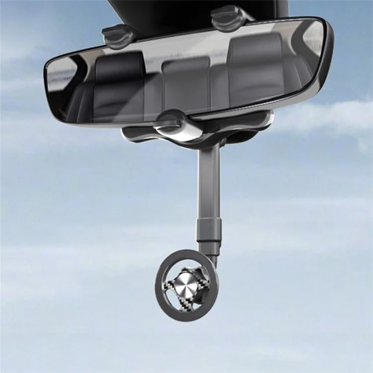 23-H06 Adjustable Angle Car Rearview Mirror Mount Magnetic Phone Holder Bracket