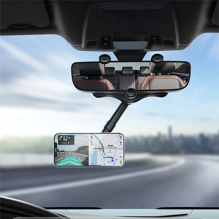 23-H06 Adjustable Angle Car Rearview Mirror Mount Magnetic Phone Holder Bracket