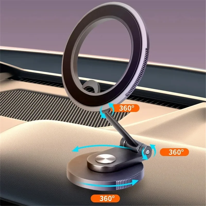 G128 Car Dashboard Mount Magnetic Phone Holder Rotatable Cellphone Stand - Grey