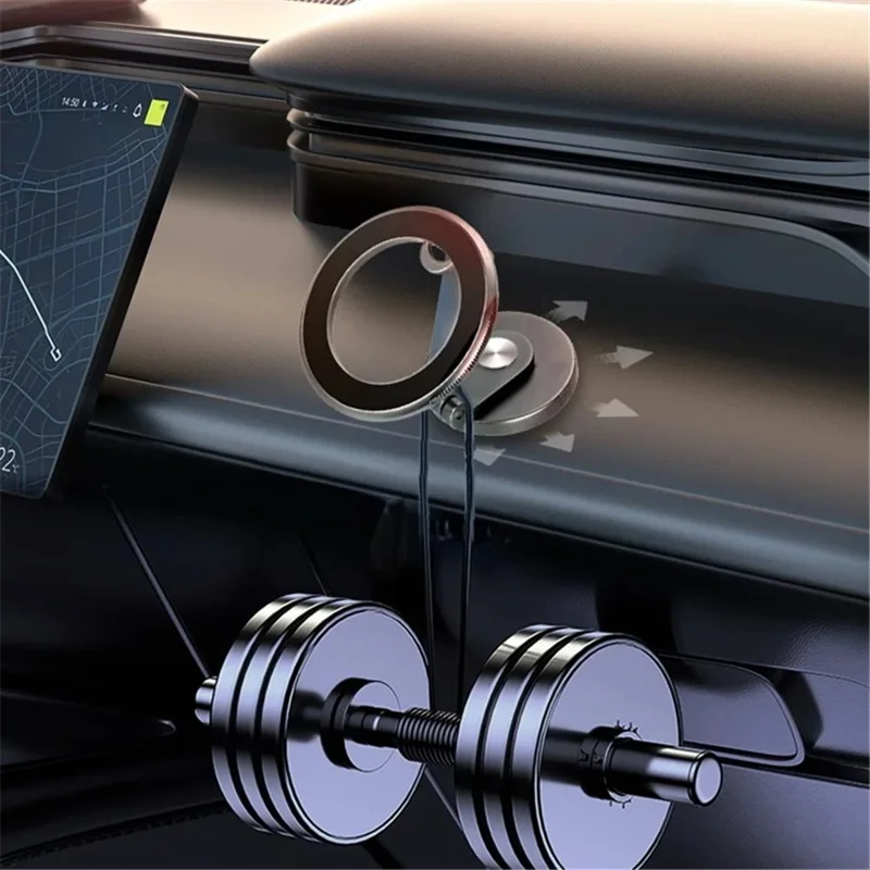 G128 Car Dashboard Mount Magnetic Phone Holder Rotatable Cellphone Stand - Grey