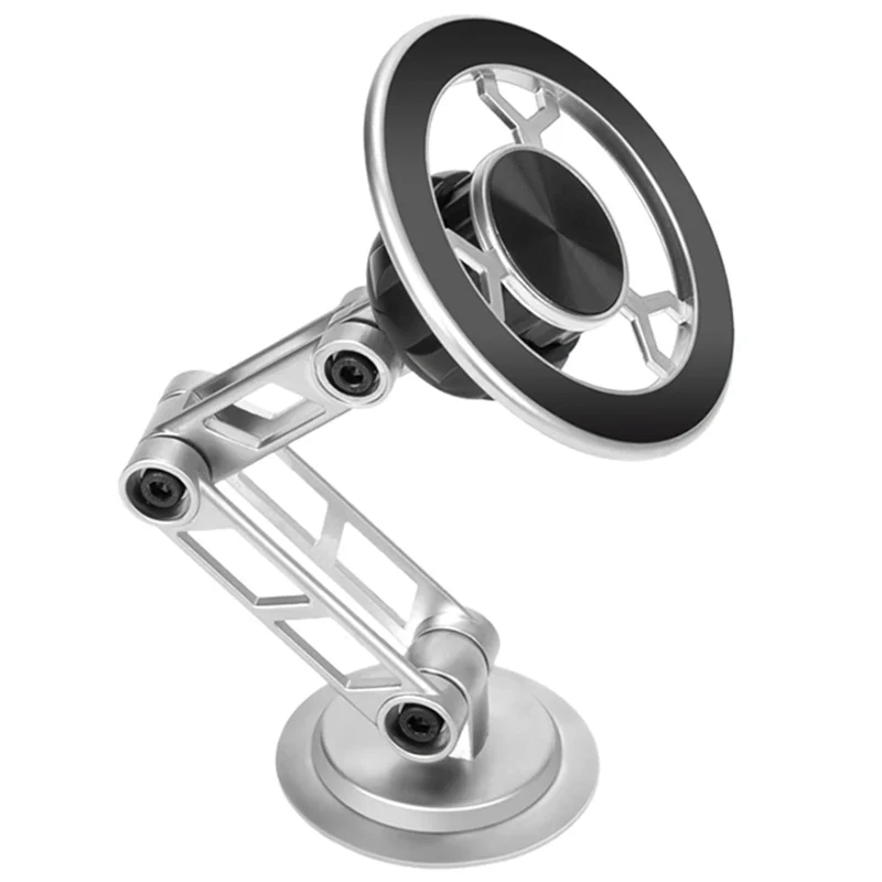G188 Car Dashboard Magnetic Phone Holder Aluminum Alloy Adjustable Cellphone Stand - Silver