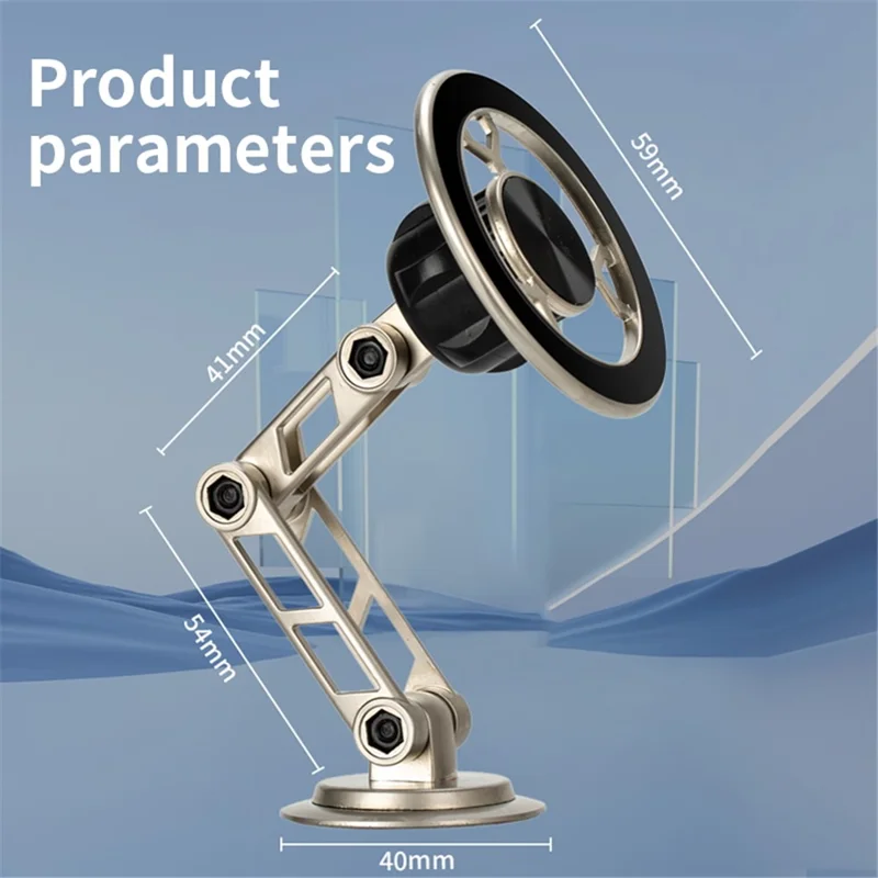 G188 Car Dashboard Magnetic Phone Holder Aluminum Alloy Adjustable Cellphone Stand - Silver