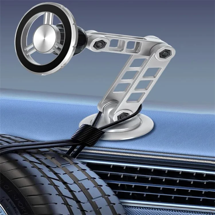 G198 Car Dashboard Windshield Magnetic Phone Holder Adjustable Robotic Arm Cellphone Stand - Grey