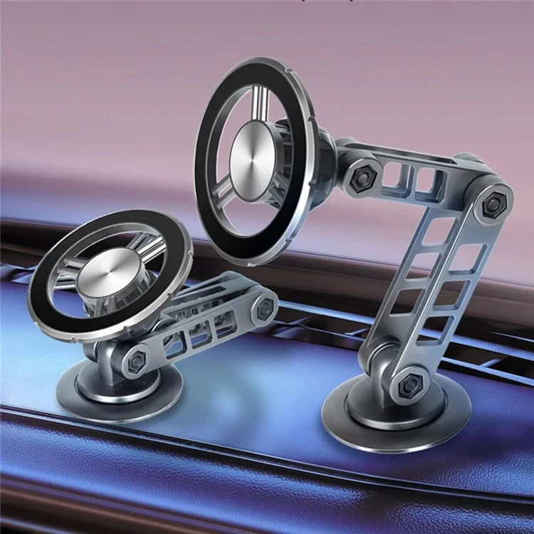 G198 Car Dashboard Windshield Magnetic Phone Holder Adjustable Robotic Arm Cellphone Stand - Grey